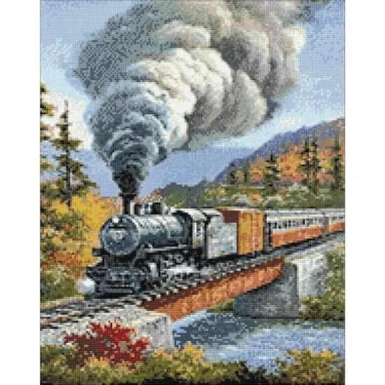 Wizardi Train Crossing Diamond Painting Kit {1}