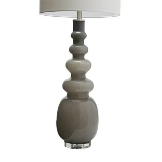 Hello Honey® 41" Glass Floor/Table Lamp with White Linen Shade {10}