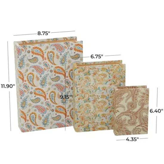 Paisley Canvas Faux Book Box Set {8}
