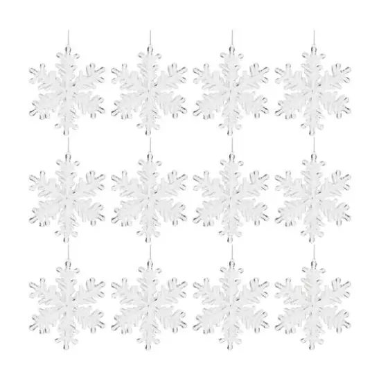 5.5" Clear Acrylic Snowflake Ornaments, 12ct. {1}