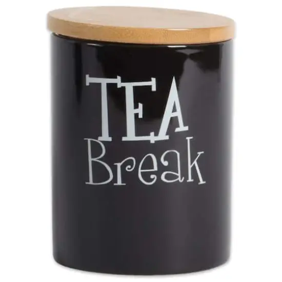 DII&reg; Coffee, Sugar & Tea Ceramic Canister Set Black {6}