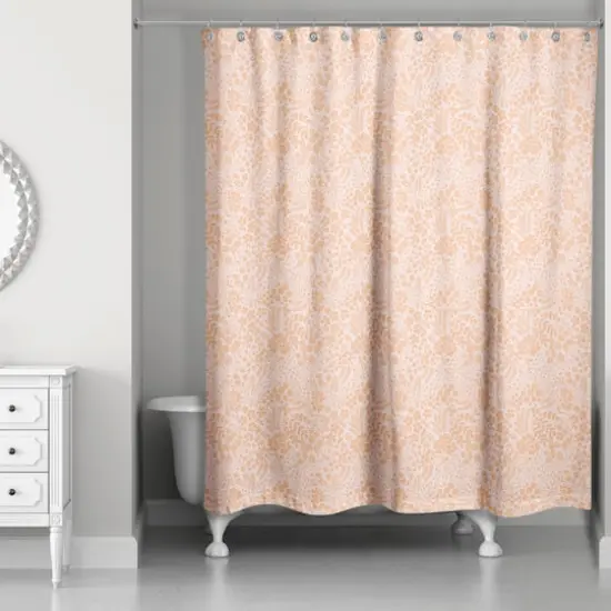 Dainty Floral Shower Curtain Orange {3}