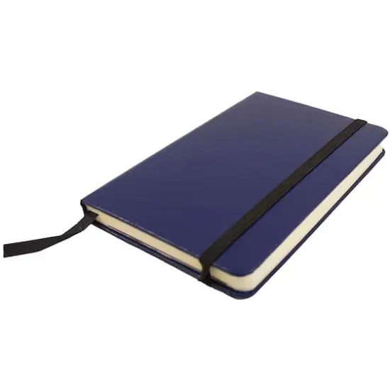 JAM Paper Small Hardcover Notebook with Elastic Band Blue {5}