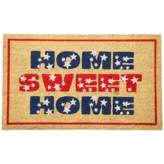 Red & Blue Patriotic Home Sweet Home Doormat {1}
