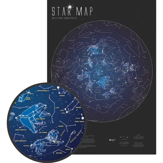 Maps International Glow in the Dark Star Map, 33" x 23" {1}
