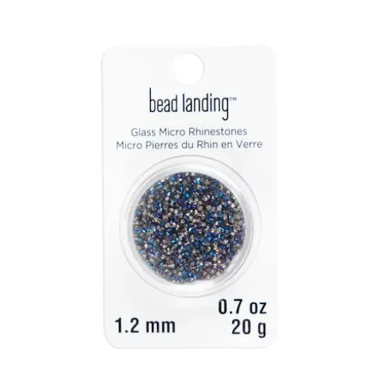 1.2mm Glass Micro Rhinestones by Bead Landing&trade;, 0.7oz. Blue Flare {1}