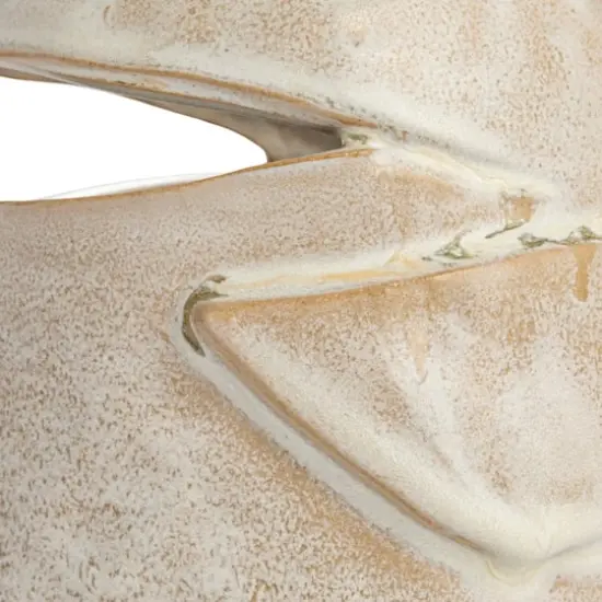 Hello Honey&reg; 8" Cream Organic Round Stoneware Vase with Reactive Glaze {5}