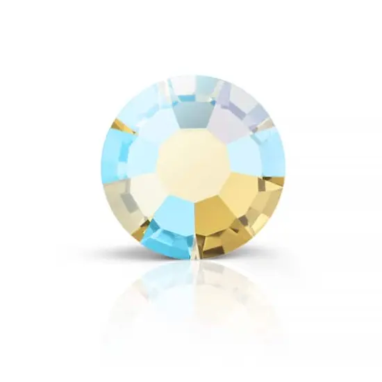 Preciosa MAXIMA SS16 Aurora Borealis Flatback Czech Crystals, 144ct. Light Topaz AB {1}