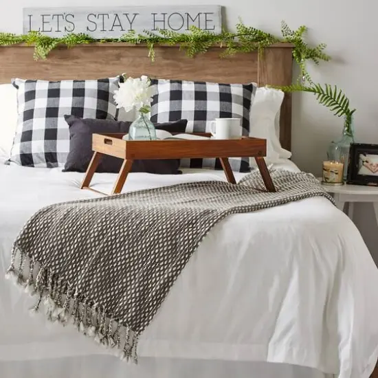 DII&reg; Gray & White Textured Acrylic Throw {6}