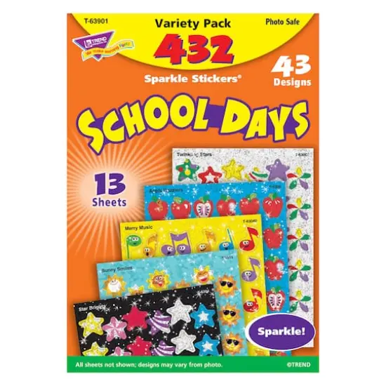 Trend Enterprises&reg; School Days Sparkle Stickers&reg; 3 Packs of 432 {1}