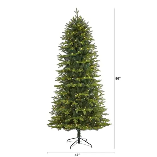 8ft. Pre-Lit Belgium Fir Artificial Christmas Tree, Clear LED Lights {8}
