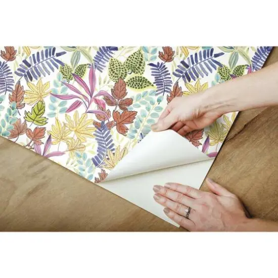 RoomMates Watercolor Tropics Peel & Stick Wallpaper White/Purple {9}
