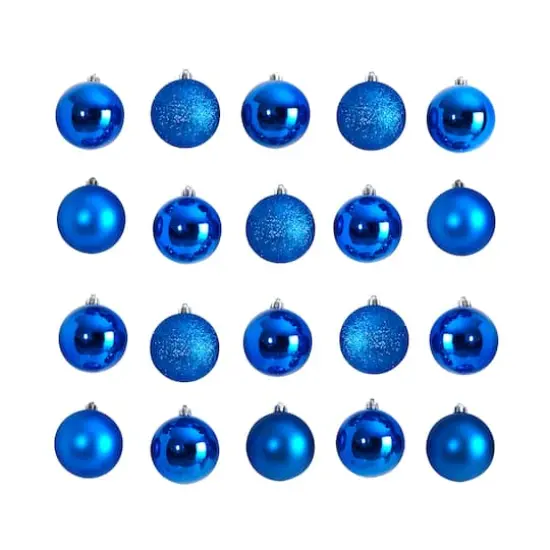 20ct. 3" Blue Shatterproof Christmas Ornaments {1}