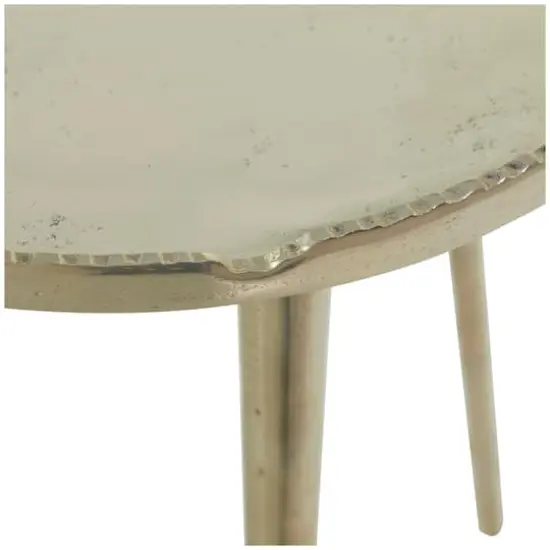 21" Aluminum Accent Table with Tray Top Silver {4}