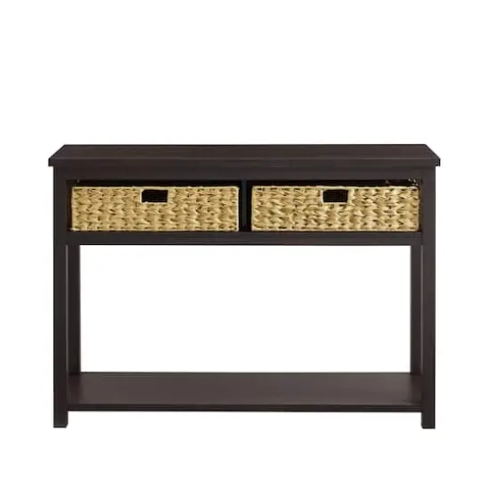 Walker Edison Espresso Mission Storage Entry Table  {5}
