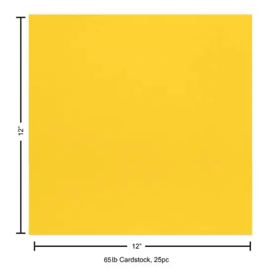 PA Paper&trade; Accents 12" x 12" Raincoat Yellow 65lb. Stash Builder Cardstock, 25 Sheets {4}