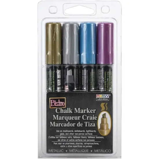 Marvy&reg; Uchida Bistro Metallics Chisel Tip Chalk Marker Set, 4ct. {3}