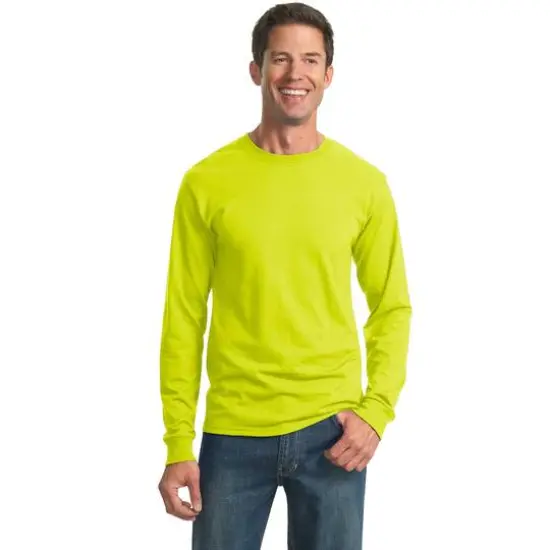 JERZEES&reg; Dri-Power&reg; 50/50 Cotton/Poly Long Sleeve T-Shirt Safety Green {4}