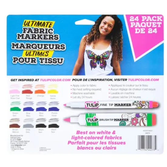 Tulip&reg; Ultimate Fabric Markers Rainbow, 24 Pack {6}