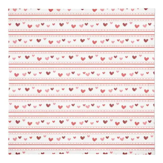 Multi Heart Stripes Pattern 10" x 10" Cotton Twill Napkin {1}
