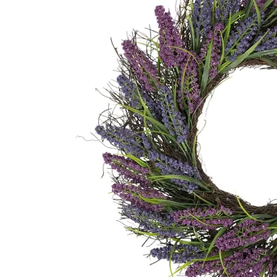22'' Lavender Spiral Vine Artificial Wreath {3}