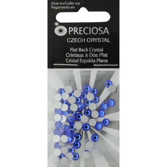 John Bead Preciosa VIVA12 Flat Back Czech Crystal Rhinestones, 4mm Sapphire {1}