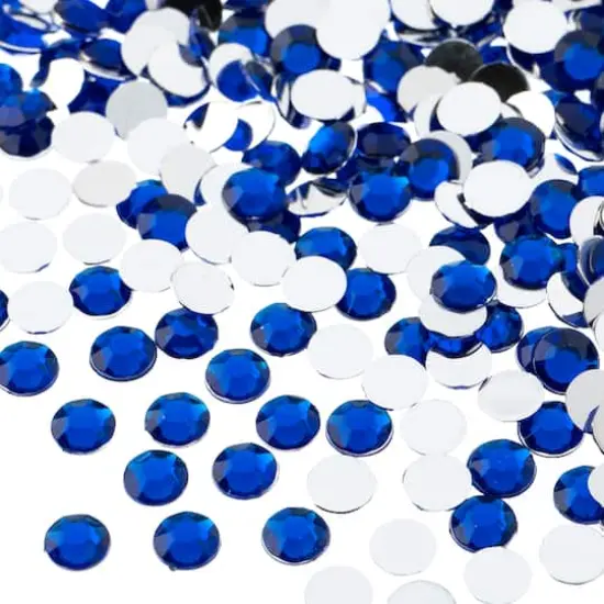 John Bead 6mm Acrylic Round Flat Back Rhinestones, 1,000ct. Royal Blue {1}