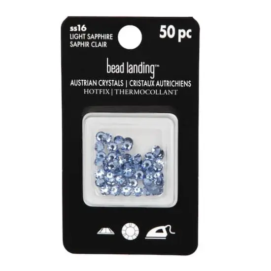SS16 Round Hotfix Austrian Crystals by Bead Landing&trade;, 50ct. Light Sapphire {5}