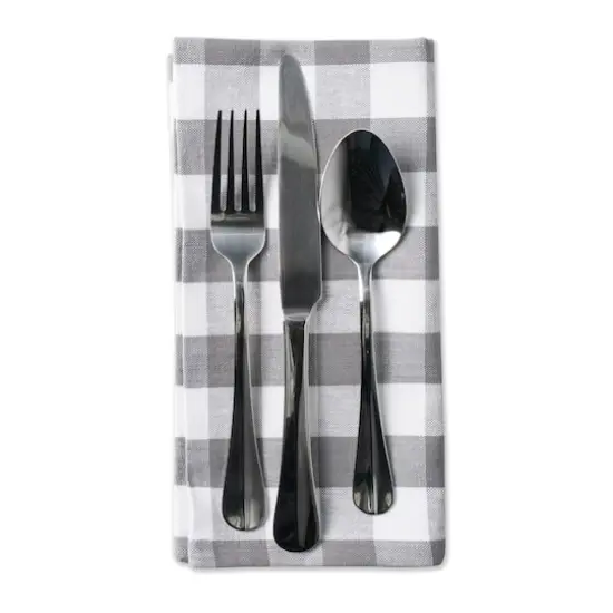 DII&reg; Checkers Dinner Napkins, 6ct. Gray/White {7}