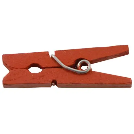 JAM Paper 1.125" Wood Clip Clothespins, 100ct. Red {5}