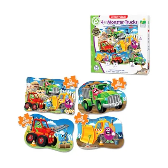 My First Puzzles - 4 In A Box - Monster Trucks: 20 Pcs {4}