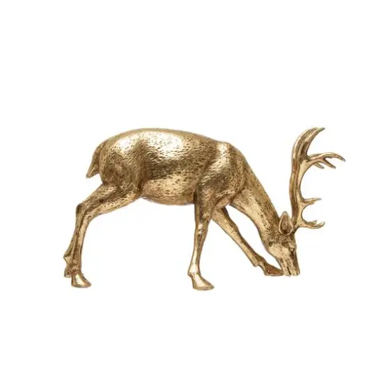 Hello Honey&reg; 13" Decorative Gold Bowing Deer Figurine {1}