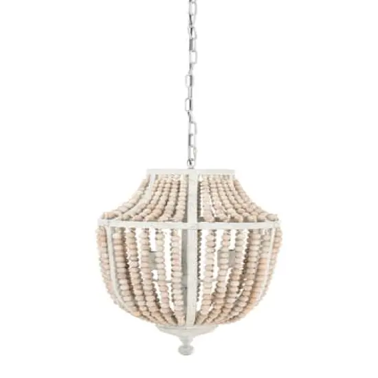 Hello Honey&reg; 27" Metal Chandelier With Wood Beads {1}