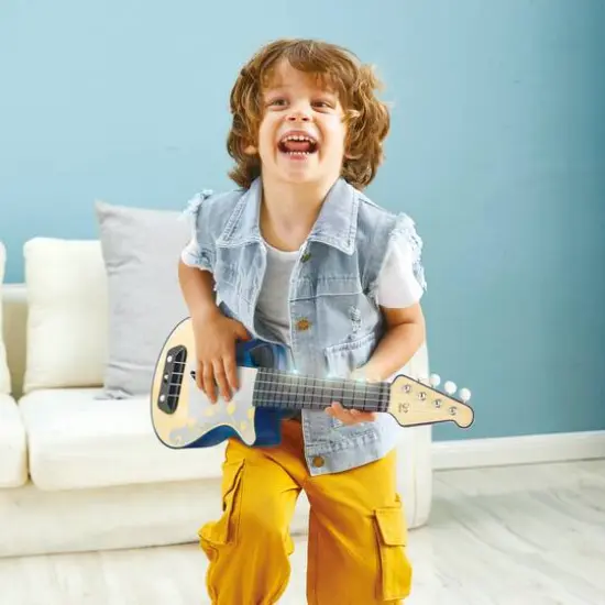 Hape Learn With Lights Blue Electronic Ukulele {8}