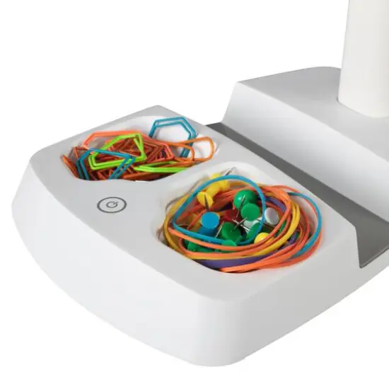 OttLite Wellness Series 26.25" White LED Desk Lamp with Charging Station {6}