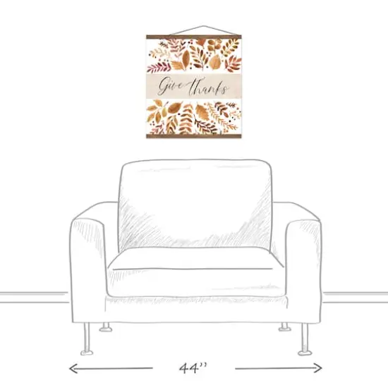 Give Thanks Fall Floral Teak Hanging Canvas {4}