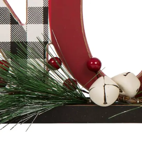 Glitzhome&reg; Christmas Plaid Joy & Noel Table D&eacute;cor Set {7}
