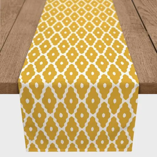 Diamond Zig Zags Indoor/Outdoor Table Runner Yellow {3}