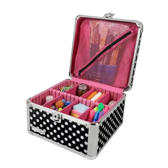 Vaultz Black & White Polka Dots Square Divided Storage {4}