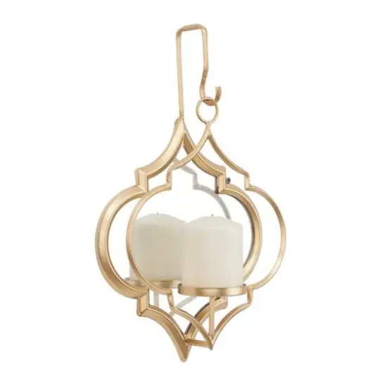CosmoLiving by Cosmopolitan 16" Gold Glam Wall Sconce {1}