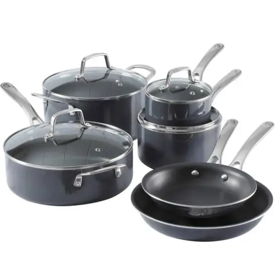 Martha Stewart 10 Piece Nonstick Hard Aluminum Cookware Set White {2}