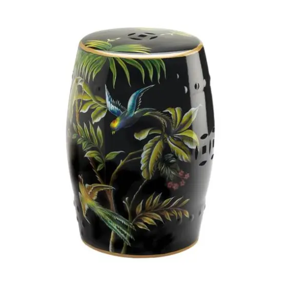 18" Tropical Birds Decorative Stool {1}