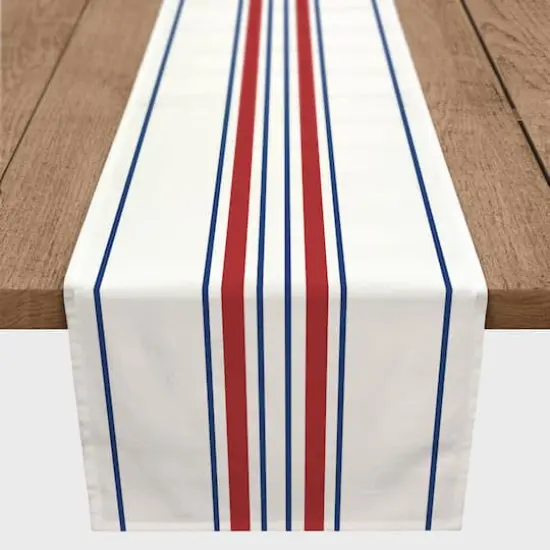 72" Red, White & Blue Stripes Poly Twill Runner {3}