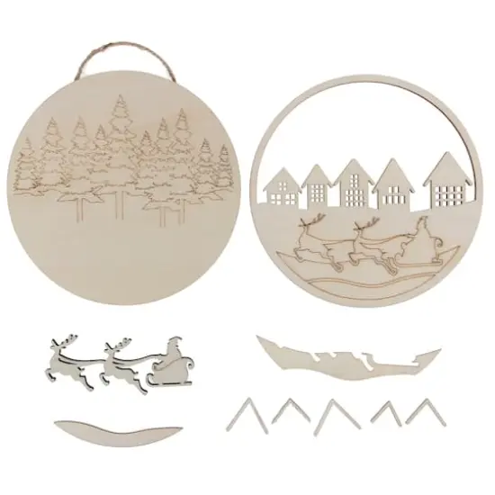 6" Santa Sled Plaque DIY Wood D&eacute;cor Kit by Make Market&reg; {4}
