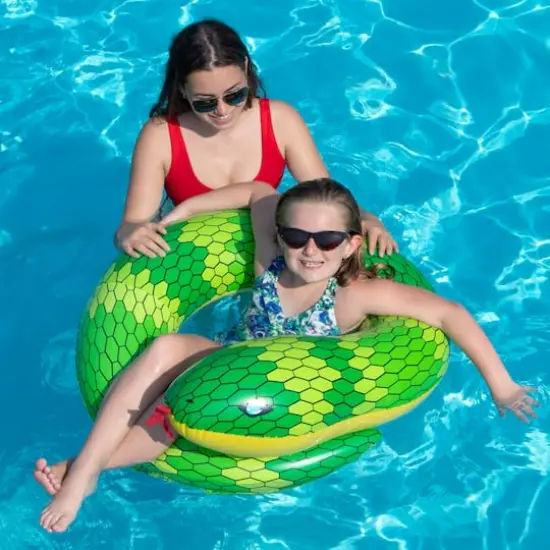 Swimline 28" Green & Yellow Snake Swimming Pool Inner Tube Float {5}