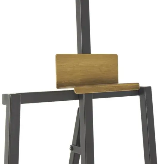68.5" Black Metal Painter's Inspired 4-Tier Display Easel with Gold Accents {9}