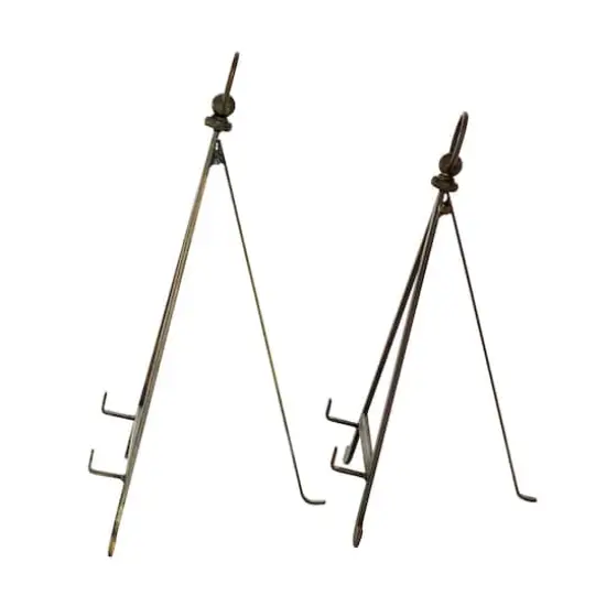Set of 2" Bronze Metal Traditional Easels 13", 15" {4}