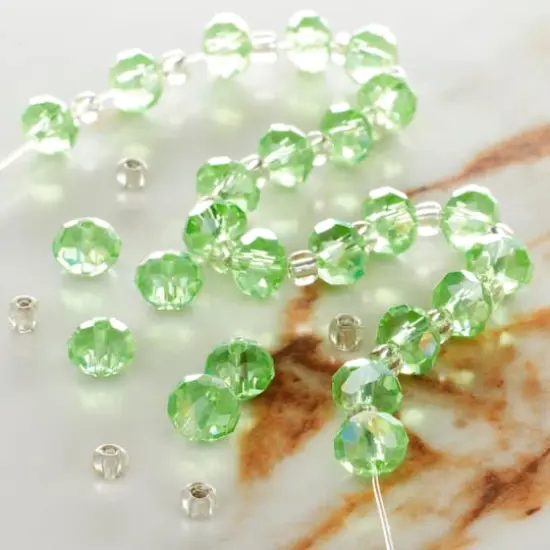 Peridot Faceted Glass Rondelle Beads, 8mm by Bead Landing&trade; {3}