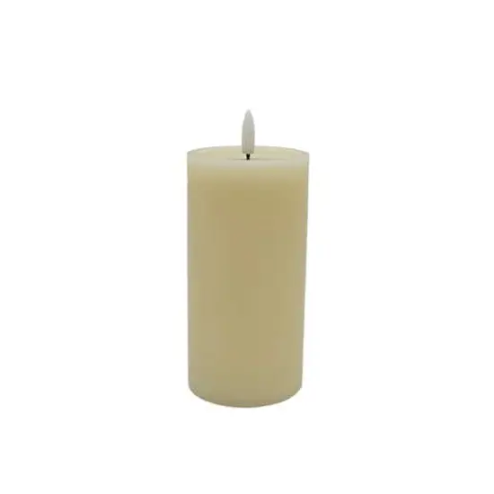 3" x 6" Flickering LED Wax Pillar Candle by Ashland&reg; Ivory {1}