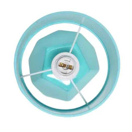 Simple Designs Round Prism Mini Table Lamp Blue {8}